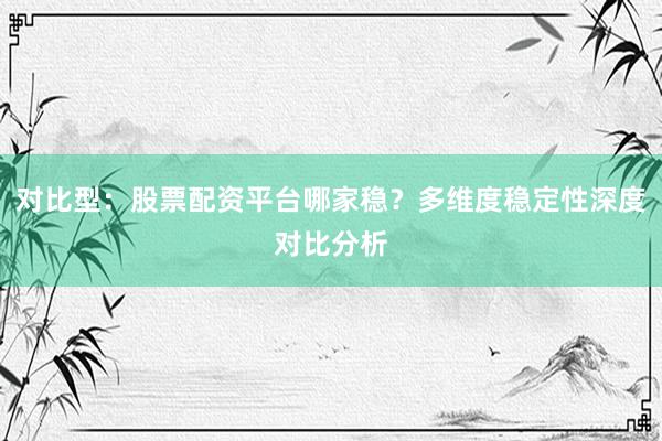 对比型：股票配资平台哪家稳？多维度稳定性深度对比分析